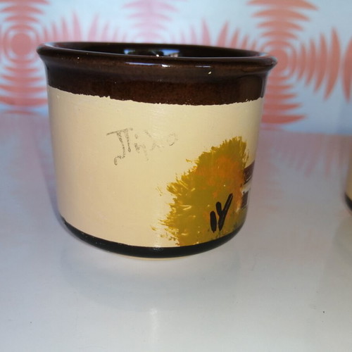 Ceramic Coffee Cups souvenir from Pelion like new, vintage