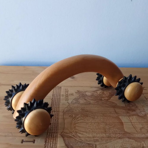 Wooden body massage roller like new with wheels