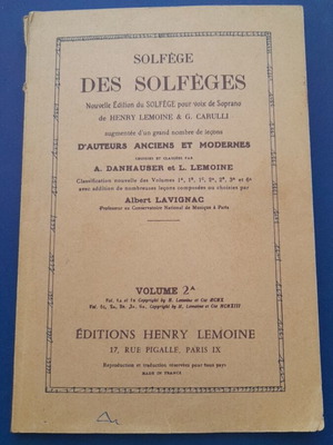 Solfege Lemoine 2A like new