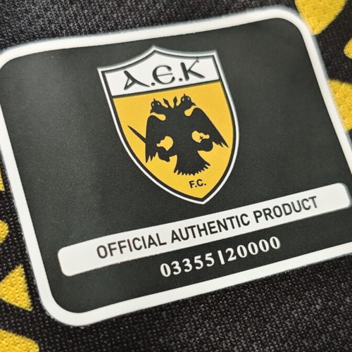 Φανέλα ΑΕΚ εκτός έδρας 2025-26 replica, μέγεθος L, slim fit