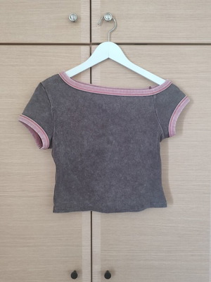 Crop top Shein καινούργιο, γκρι, μέγεθος S