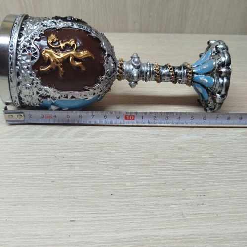 Medieval goblet new with British coats of arms and stainless steel