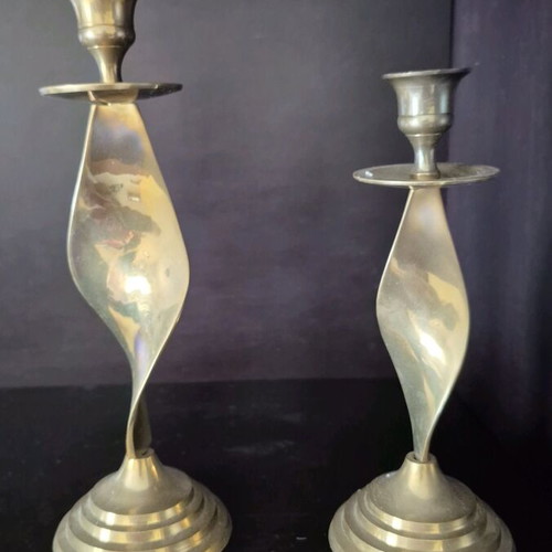 Vintage candle holders used, set of 2 pieces