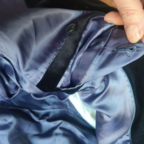 Sakis Rouvas men's jacket 100% cotton velvet like new S/M blue with purple lining