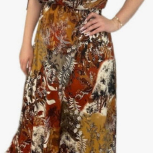 Plus Size Φόρεμα (Μέγεθος XL) κοντομάνικο, μακρύ, καινούργιο, με λάστιχο στη μέση