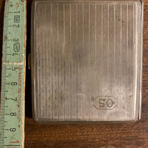 Alpaca cigarette case used from 1940 era