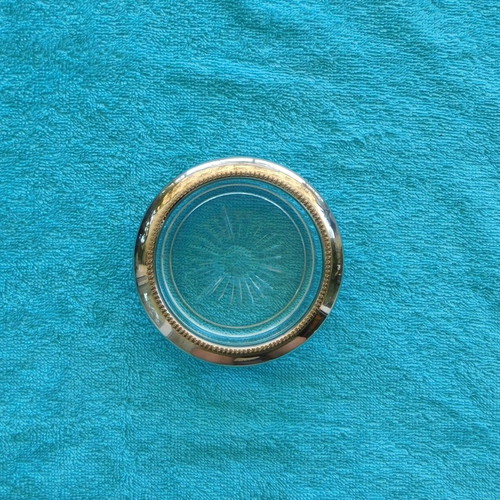Decorative crystal plate with silver-plated rim, like new