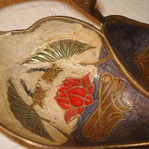 Bronze enamelled fontaniera used
