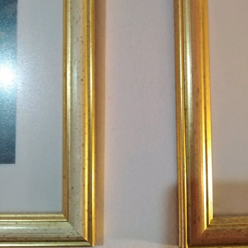 Wall frames set of 3 like new, handmade wood with glass and passepartout