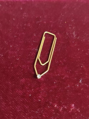 Gold 18K Tie Clip new, length 3.5cm