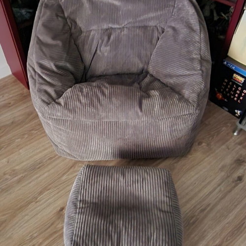 Pouf armchair with footstool set like new