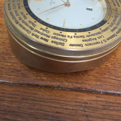 Turler Swiss Worldclock with Calendar used, 8 Days Movement