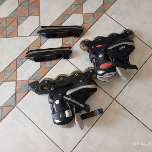 Vibes 2-in-1 Kids Inline Skates with Ice Blades, Like New, Sizes 28–31