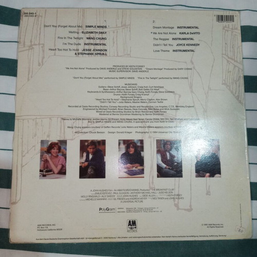 The Breakfast Club O.S.T. vinyl, rock