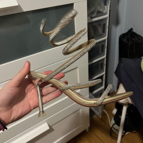 Sandals gold and silver with ankle strap, like new, size 39