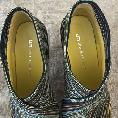 United Nude Fold Bootie striped fabric ankle boots EU 39, like new