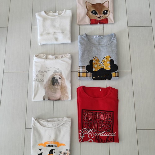 Girls' Long-Sleeve T-Shirts pack of 6 size 13/14 like new, multicolor