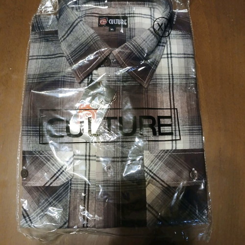 Brown striped Cult shirt new, size XXL, long sleeves