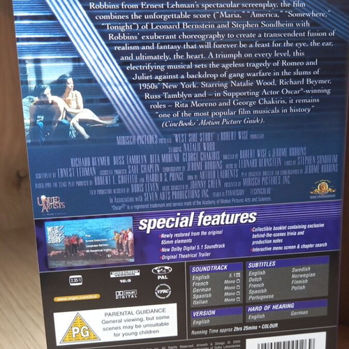 West Side Story DVD like new with English subtitles