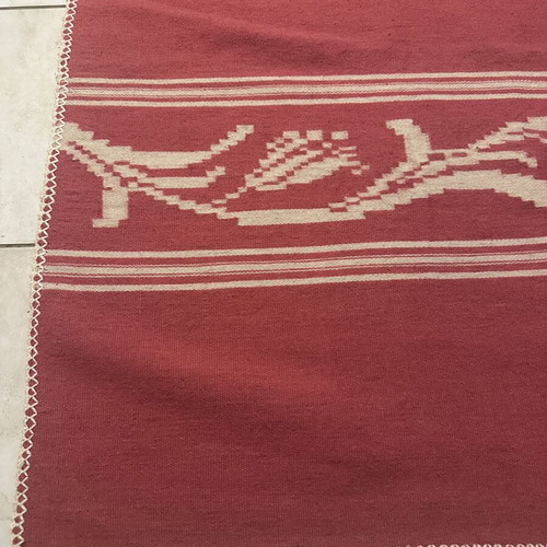 Vintage handmade wool rug on loom used, 149x205 cm