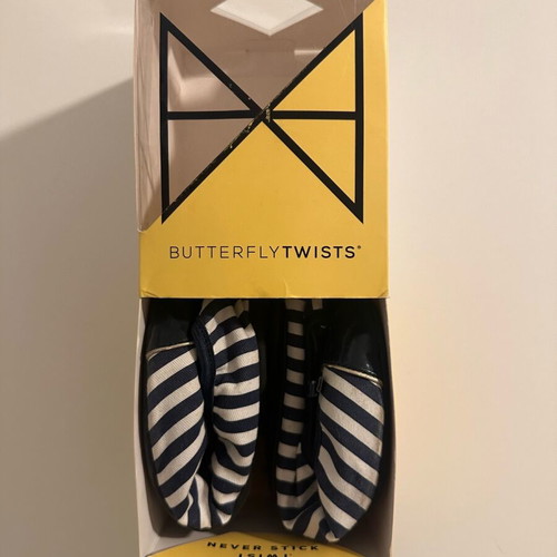 Butterfly Twists striped foldable ballerinas size 41 like new with box