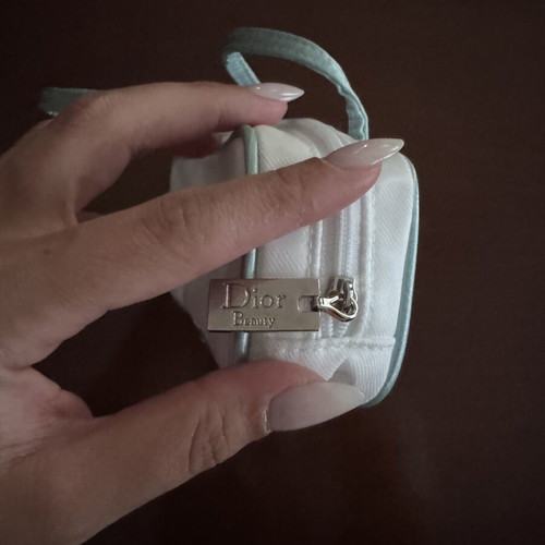 Dior Beauty white cosmetic bag with blue details new
