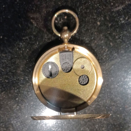 Wehrle quartz pocket watch like new, gold color with alarm