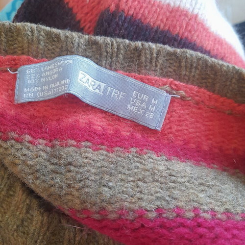 Wool sweater Zara used, colorful, size M 38 10