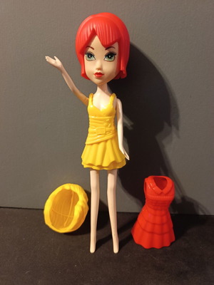 Doll with Plastic Clothes and Changeable Hair like new