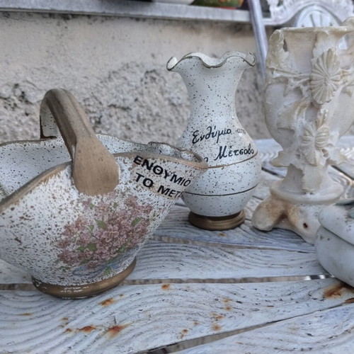 Vintage decorative items and collectibles used, set of 9 pieces