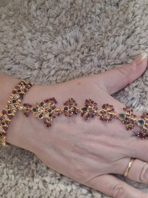 Bracelet connected with ring new, gold color from India