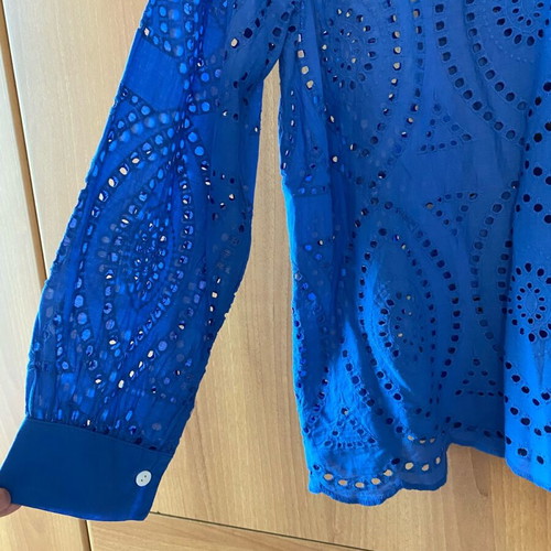 Celestino long-sleeve perforated shirt new, blue, one size