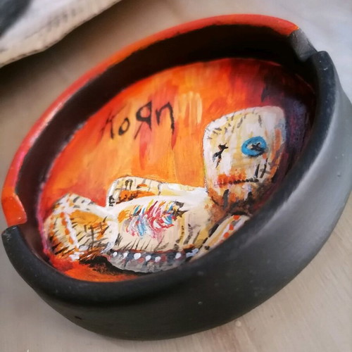 Handmade Korn ashtray made to order from clay