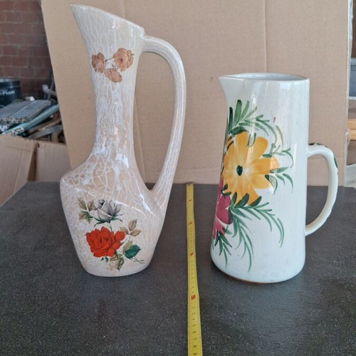 Ceramics used, set of two decorative vases