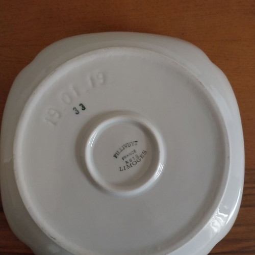 Porcelain like new, 2 Limoges salad bowls and 2 Sherzer platters