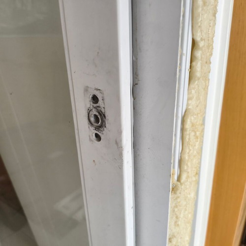 Μπαλκονόπορτα PVC με διπλό τζάμι, 218 x 80 εκ., ανοιγόμενη και ανακλινόμενη