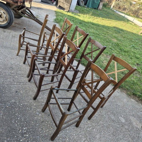 Wooden café chairs used, pack of 8 without seats