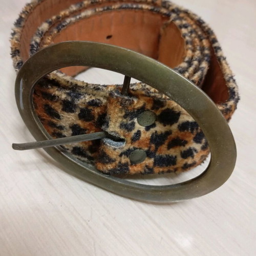 Animal print belt used, 4 cm width, 110 cm length