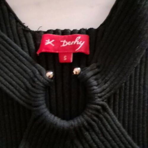 Derhy black rip blouse small like new, excellent quality
