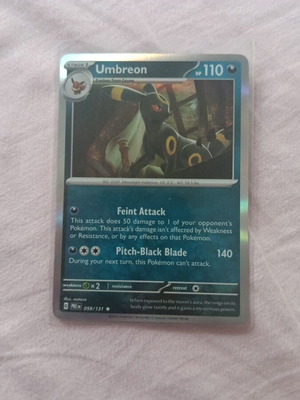 Pokémon Umbreon Prismatic Evolutions Holo card mint condition