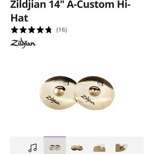 Zildjian A Custom Hi-Hat 14" καινούργιο με δώρο 20" Turkey Ride πιατίνι