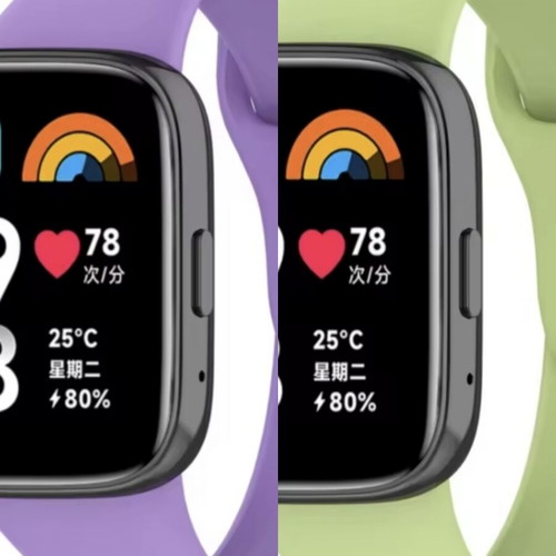 Silicone straps lime green and purple for Xiaomi Redmi Watch 3 Active