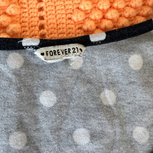 Polka dot crop top Forever 21 like new, blue and white, size XS