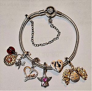 Bracelet Pandora with 5 charms size 18