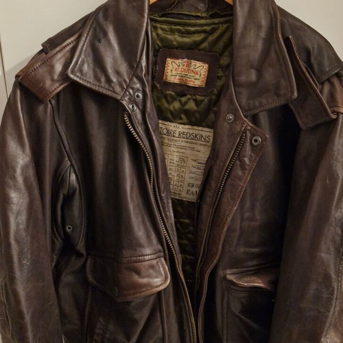 Redskins men's leather jacket vintage XL used, brown