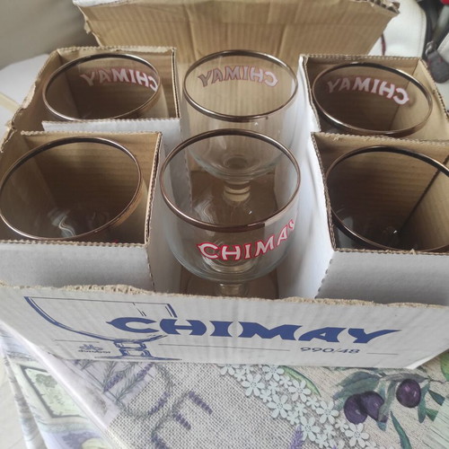 Set of 6 Chimay Original Belgian Trappist Beer glasses 0.33lt new in box