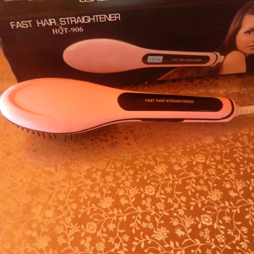 Electric hair straightening brush like new with box