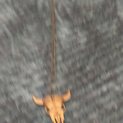Wooden bull necklace
