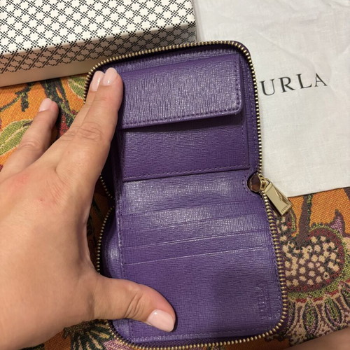 Furla leather wallet, purple