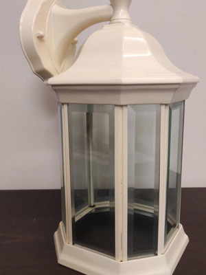 Outdoor Lantern beige aluminum and glass, new